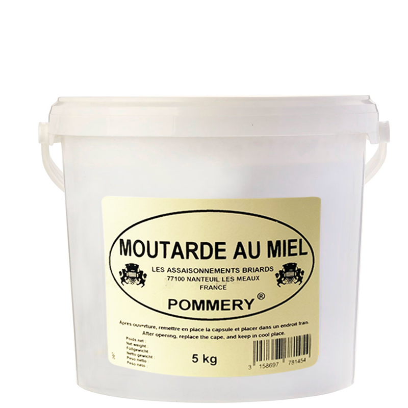 Pommery Senape Meaux in grani al miele vaso in plastica 5 kg
