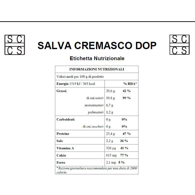Tazzi Salva Cremasco DOP affinato in vinacce 3/4 kg