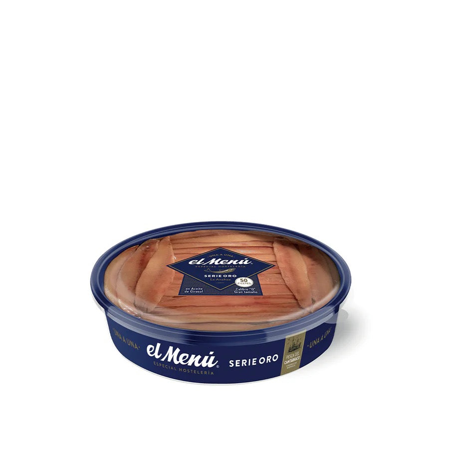 El Menú 50 filetti di acciughe del Cantàbrico in olio di girasole serie oro 550 g