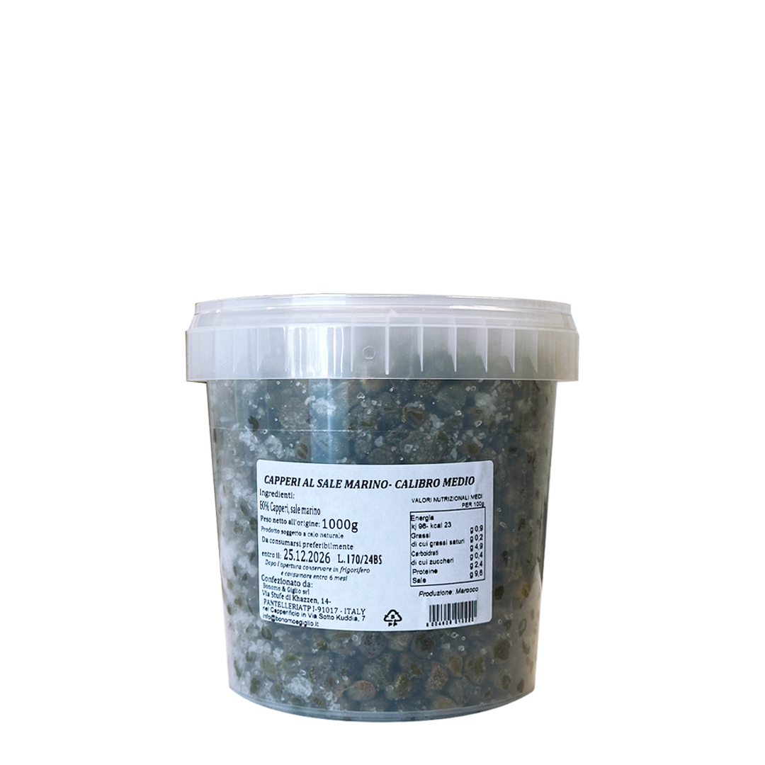 La Nicchia Capperi al sale marino calibro medio 1 kg